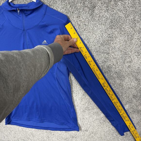 Adidas Shirt Womens Medium Climalite Quarter Zip Running Thumbholes Athletic - Picture 4 of 14